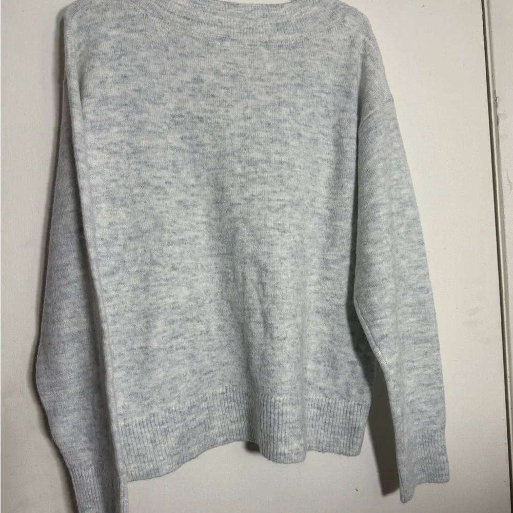 GAP Light Gray Off-the-Shoulder Sweater - Picture 8 of 8